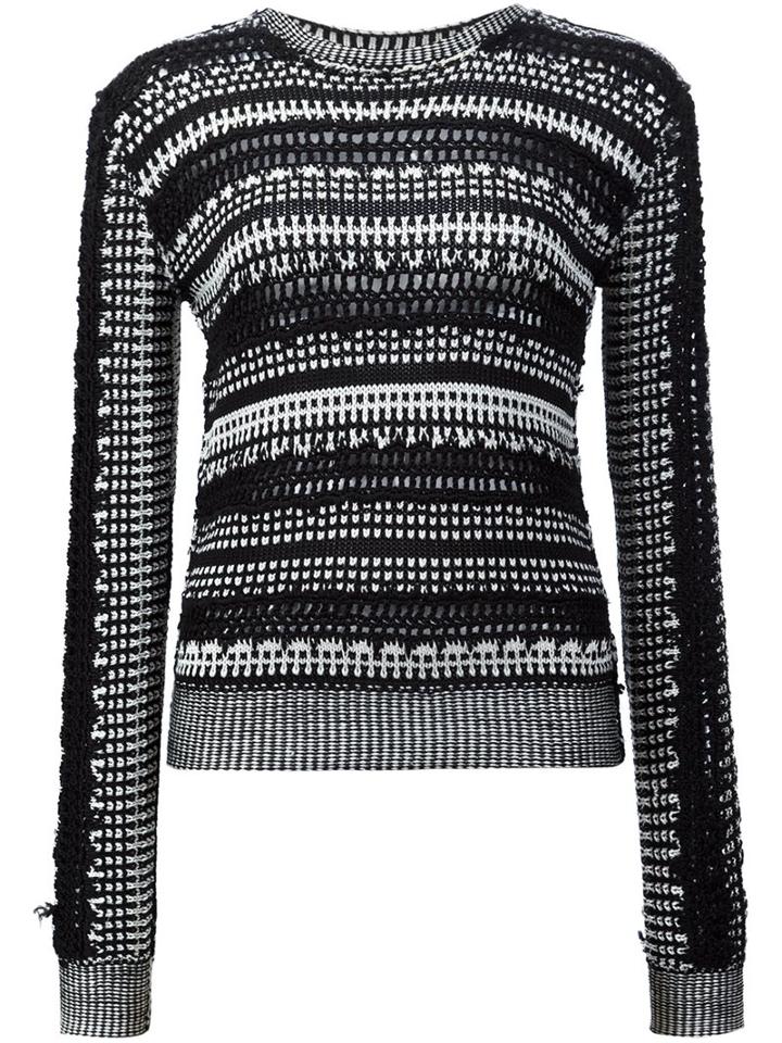 Maiyet Graphic Openwork Jumper, Women's, Size: Small, Black, Silk
