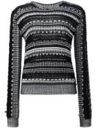 Maiyet Graphic Openwork Jumper, Women's, Size: Small, Black, Silk