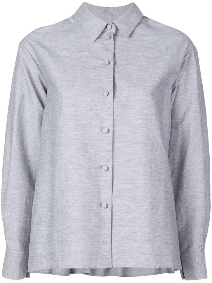 Co Smocked Back Shirt - Blue