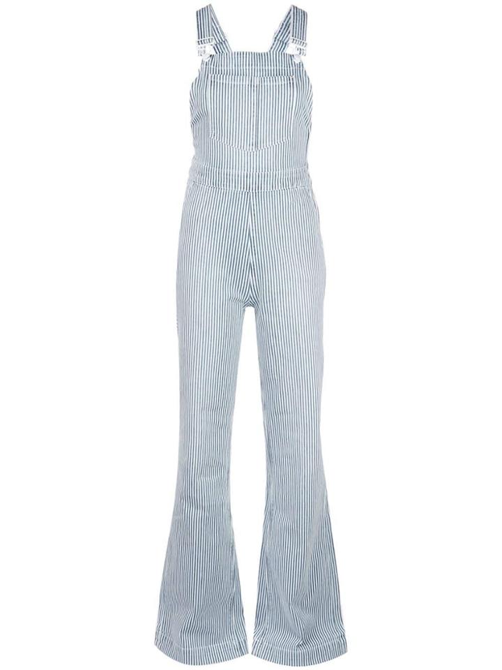 Frame Pinstripe Dungarees - Blue