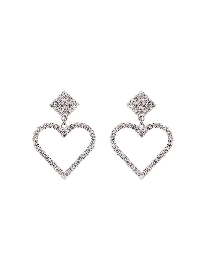 Alessandra Rich Heart Crystal Earrings - Metallic