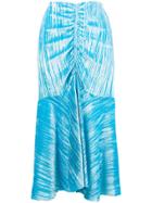 Kenzo Frilled Velvet Skirt - Blue