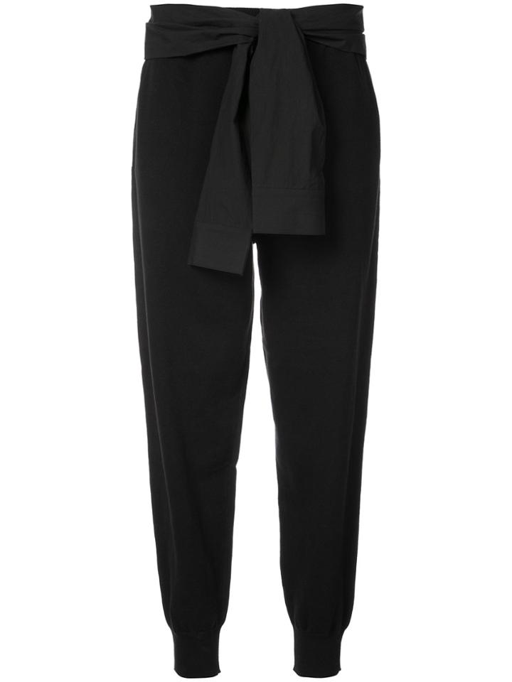 T By Alexander Wang Shirt Tie Tapered Trousers - Black