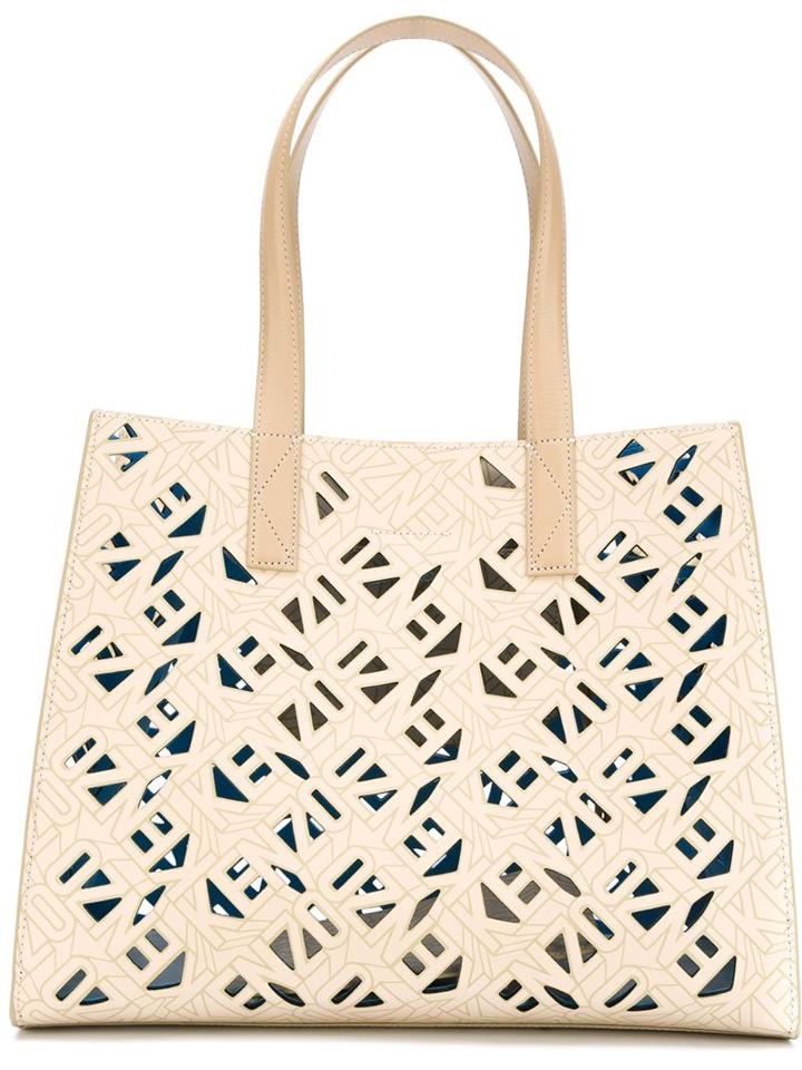Kenzo Flying Kenzo Tote, Women's, Nude/neutrals, Leather