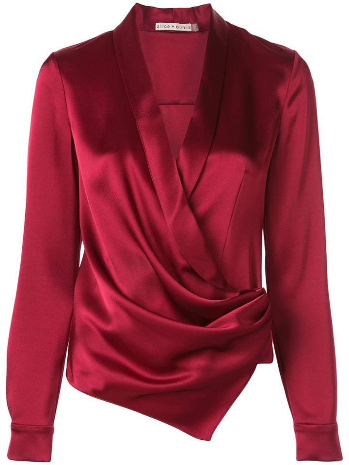 Alice+olivia Aurora Draped Blouse - Purple