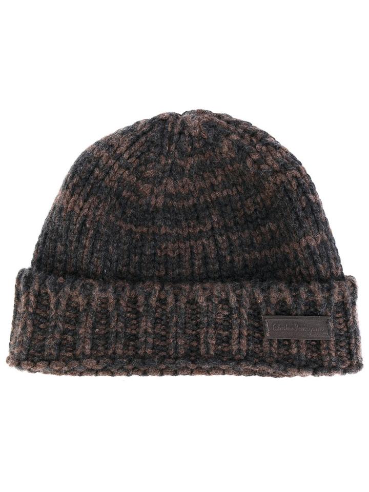 Beanie Hat - Men - Cashmere - M, Brown, Cashmere, Salvatore Ferragamo