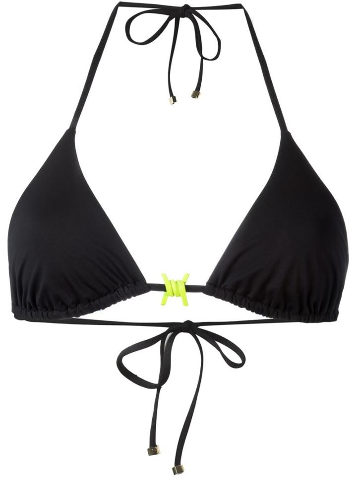 Dsquared2 Barbed Wire Detail Bikini Top, Women's, Size: 40, Black, Polyamide/spandex/elastane