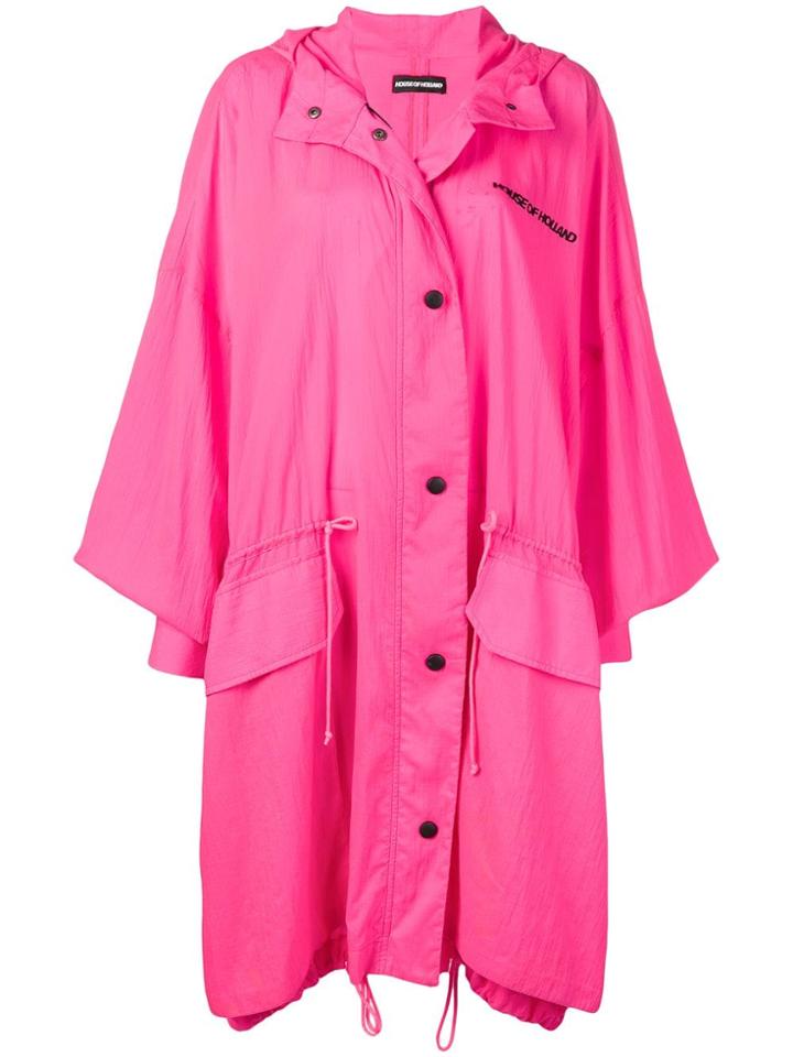 House Of Holland Oversized Rain Coat - Pink