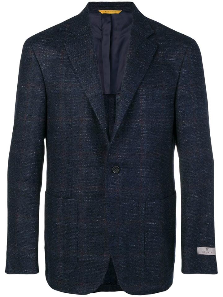 Canali Plaid Suit Jacket - Blue