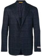 Canali Plaid Suit Jacket - Blue