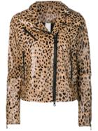 Giorgio Brato Leopard Biker Jacket - Brown