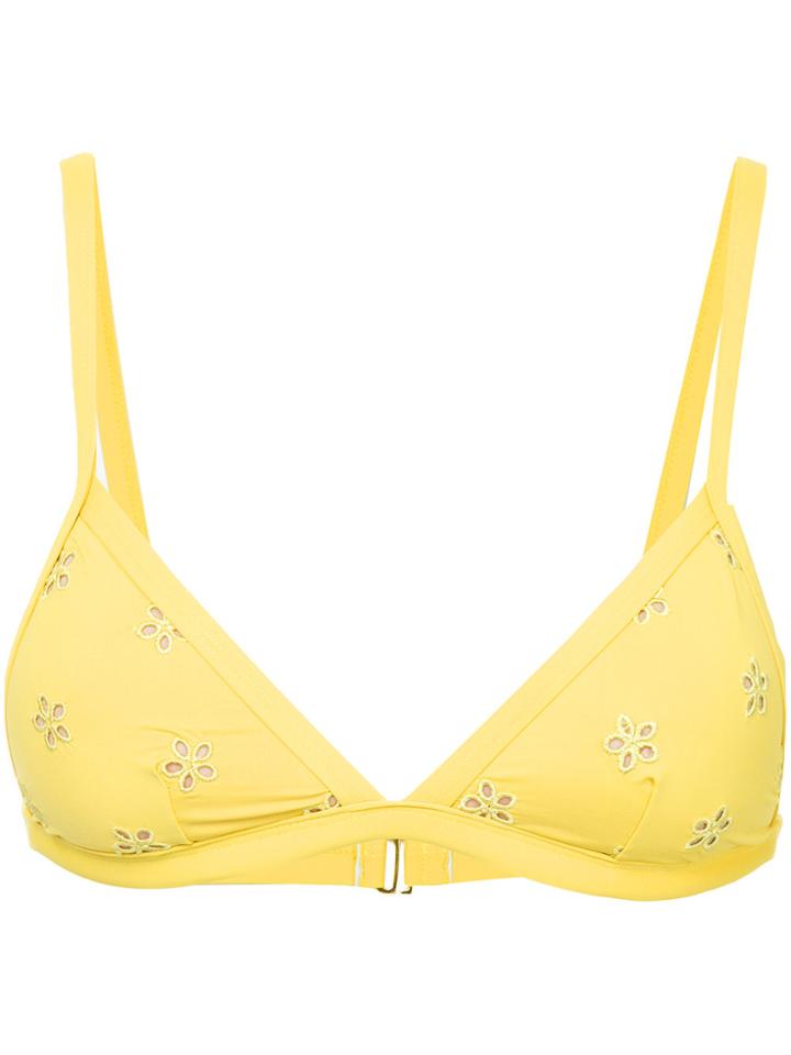 Peony Marigold Tri Bralette Top - Yellow & Orange