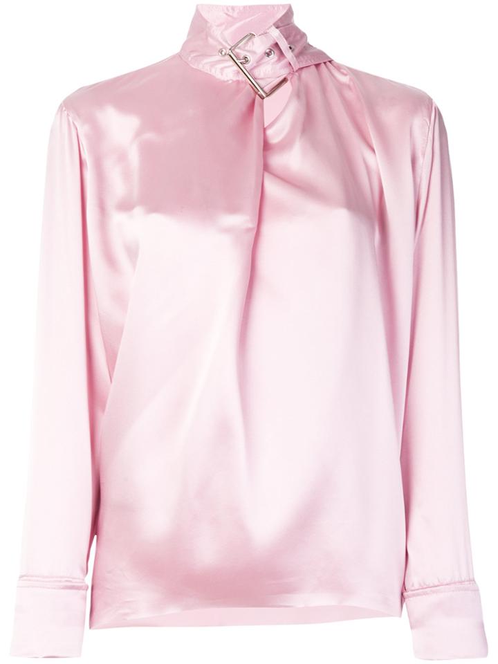 Marques'almeida Satin Buckle Neck Blouse - Pink & Purple