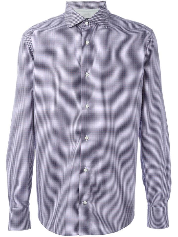 Eleventy Checked Shirt, Men's, Size: 41, Blue, Cotton