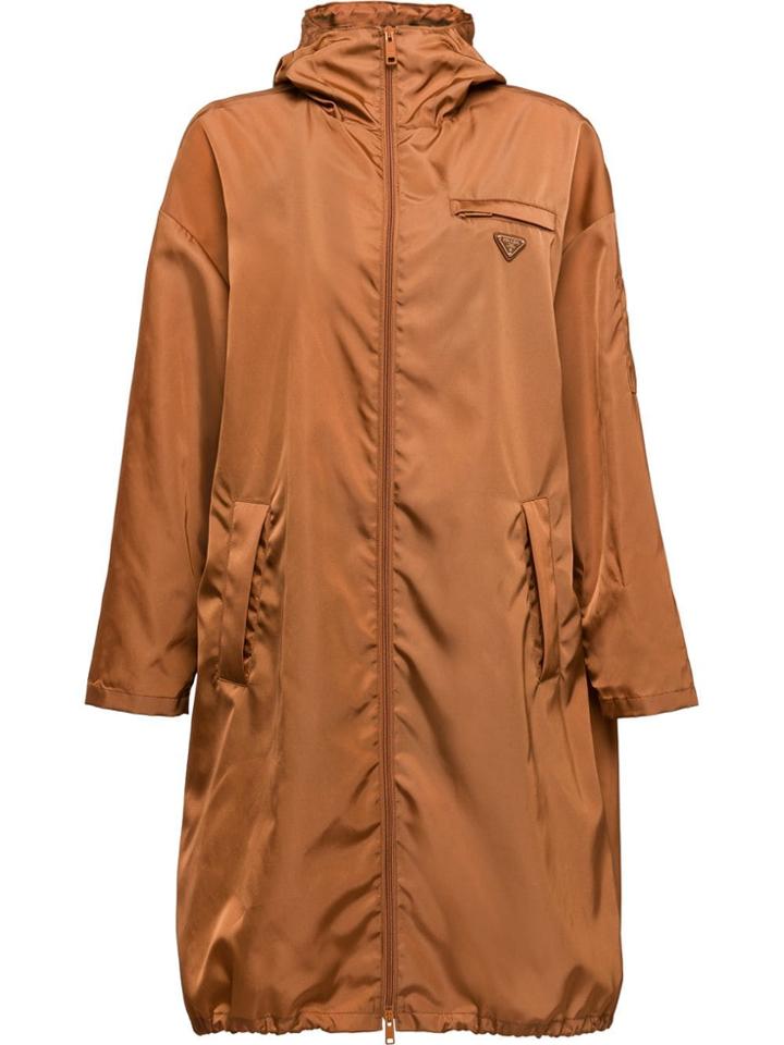 Prada Nylon Gabardine Raincoat - Brown