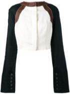 Loewe - Ivoire Cropped Jacket - Women - Linen/flax/lamb Skin - 40, Linen/flax/lamb Skin