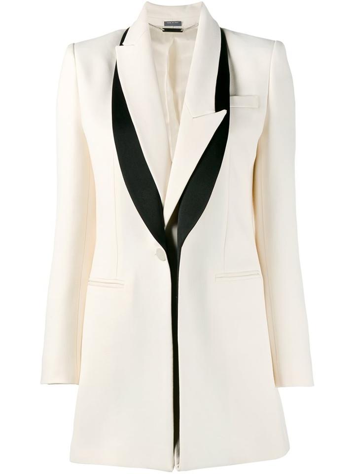 Alexander Mcqueen Asymmetric Peaked Lapel Blazer, Women's, Size: 44, Nude/neutrals, Silk/cupro/wool