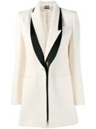 Alexander Mcqueen Asymmetric Peaked Lapel Blazer, Women's, Size: 44, Nude/neutrals, Silk/cupro/wool