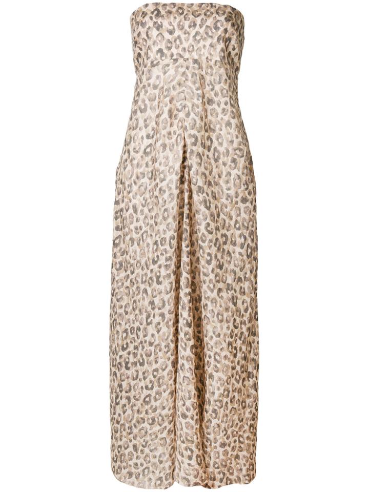 Zimmermann Leopard Print Sleeveless Dress - Brown