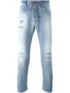 Diesel Drawstring Jeans, Men's, Size: 30, Blue, Cotton/polyester/spandex/elastane