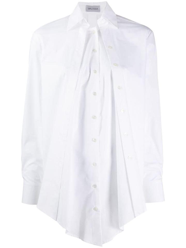 Balossa White Shirt Handkerchief Hem Shirt