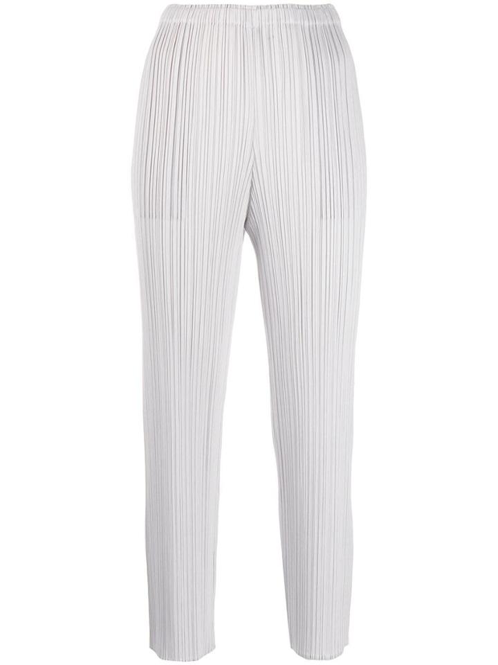 Pleats Please By Issey Miyake Cropped Straight-leg Trousers - Neutrals
