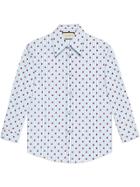 Gucci Ladybugs Striped Cotton Shirt - Blue