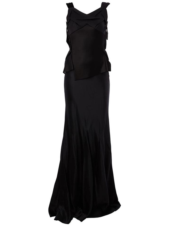 Maison Margiela Open Back Evening Dress, Women's, Size: 44, Black, Silk/polyamide/viscose