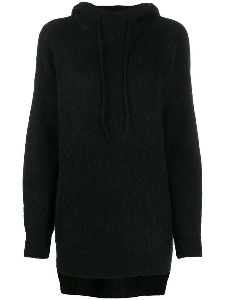 Ganni Knitted Hoodie - Black