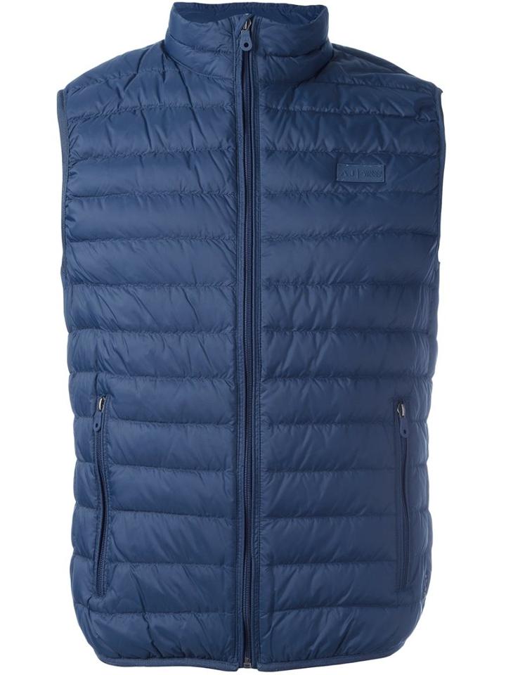 Armani Jeans Padded Gilet, Men's, Size: 56, Blue, Polyamide/feather Down