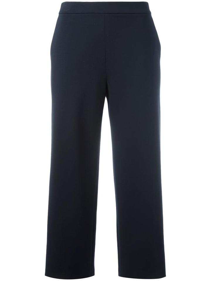 Akris Cropped Trousers, Women's, Size: 38, Blue, Viscose/polyamide/spandex/elastane/acetate