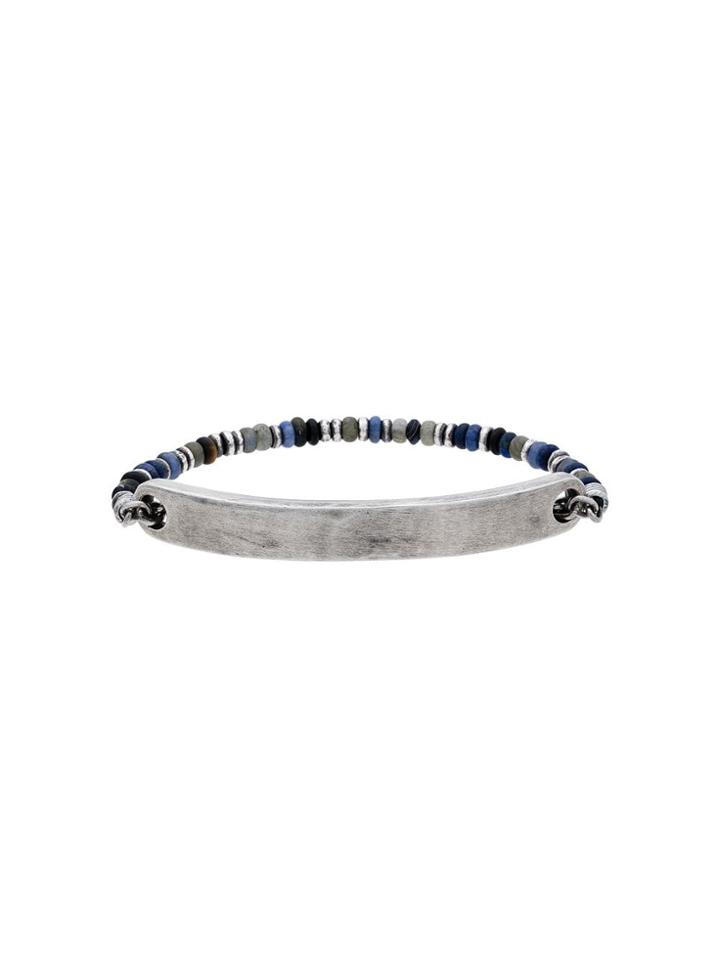 M. Cohen Blue And Silver 9 Mm Bar Sterling Silver Bracelet