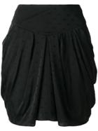 Saint Laurent Fil Coupé Draped Mini Skirt - Black
