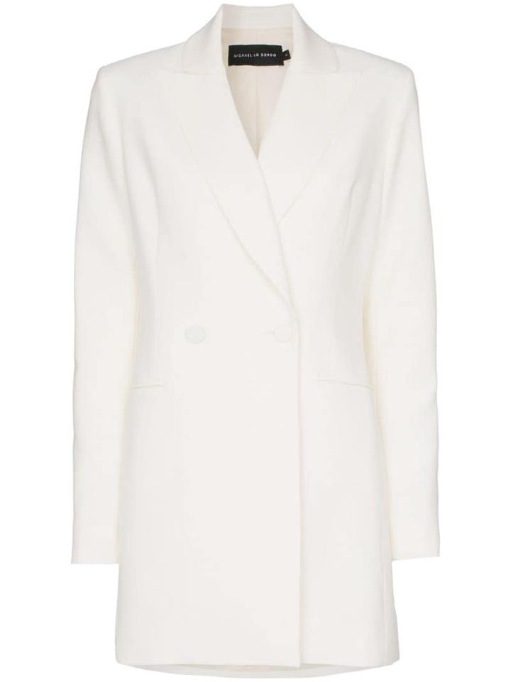 Michael Lo Sordo Double-breasted Long Blazer - White