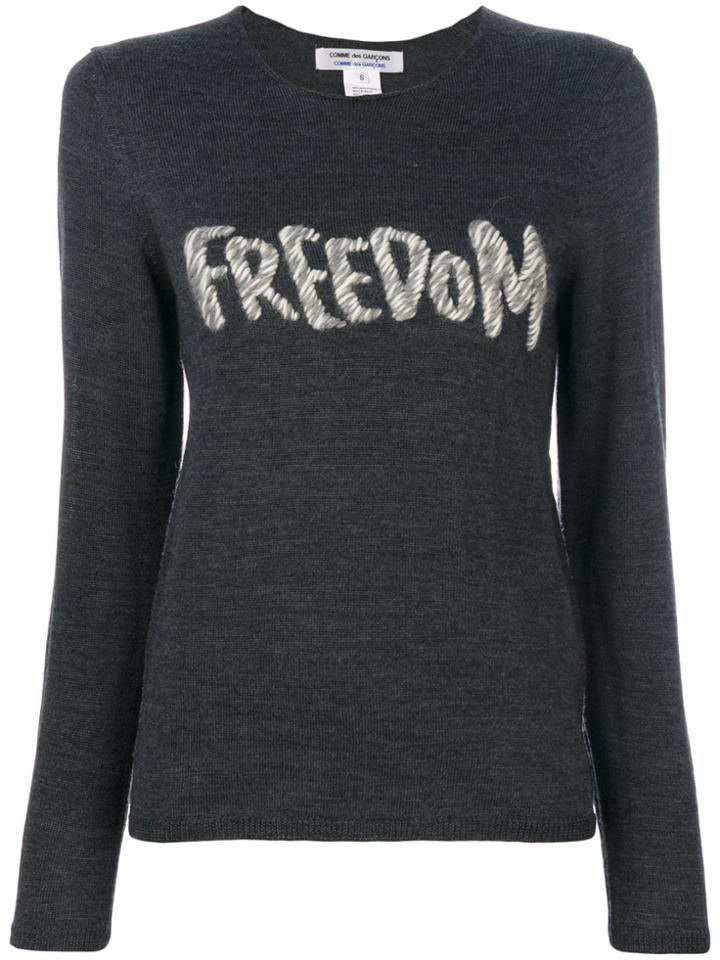 Comme Des Garçons Comme Des Garçons Freedom Embroidered Jumper - Grey
