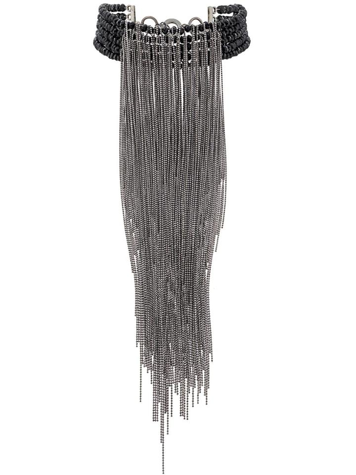 Fabiana Filippi Pendant Beaded Choker - Silver
