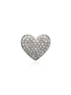 Shay 18k White Gold Diamond Heart Stud Earrings - Metallic