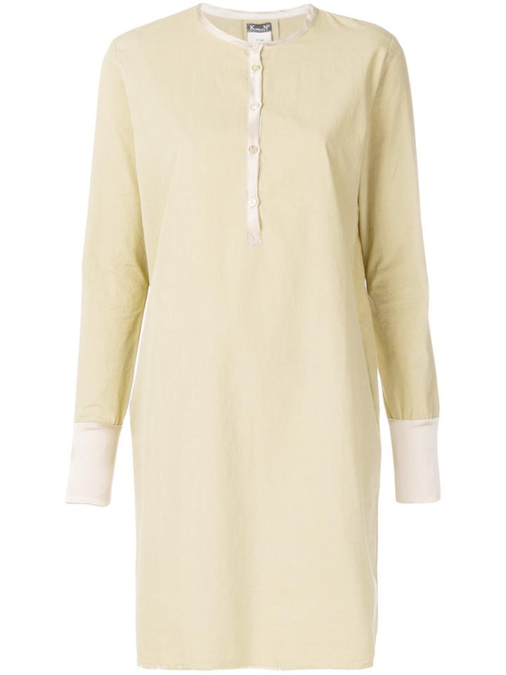 Kristensen Du Nord Collarless Shirt Dress - Brown