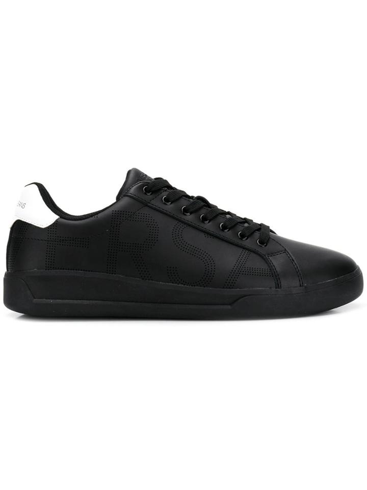 Versace Jeans Dotted Logo Print Low-top Sneakers - Black