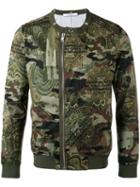 Givenchy Camouflage Bomber Jacket, Men's, Size: Large, Green, Polyamide/polyester/cotton