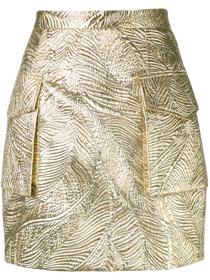 Dsquared2 - Textured Metallic (grey) Skirt - Women - Silk/polyamide/polyester - 36, Silk/polyamide/polyester