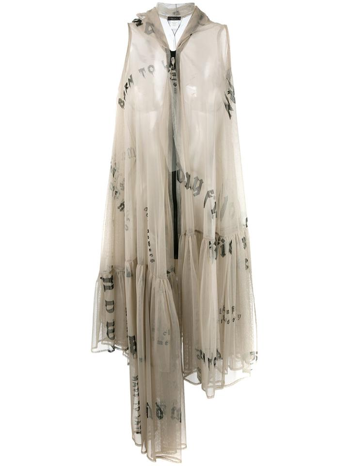 Area Di Barbara Bologna Sheer Ruffled Dress, Women's, Nude/neutrals, Polyamide