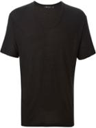 T By Alexander Wang Scoop Neck T-shirt, Men's, Size: Xs, Black, Silk/rayon