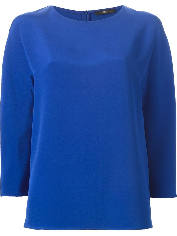 Etro Silk Blouse, Women's, Size: 42, Blue, Silk