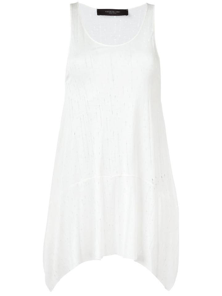 Federica Tosi - Distressed Sleeveless Top - Women - Viscose - S, Women's, White, Viscose