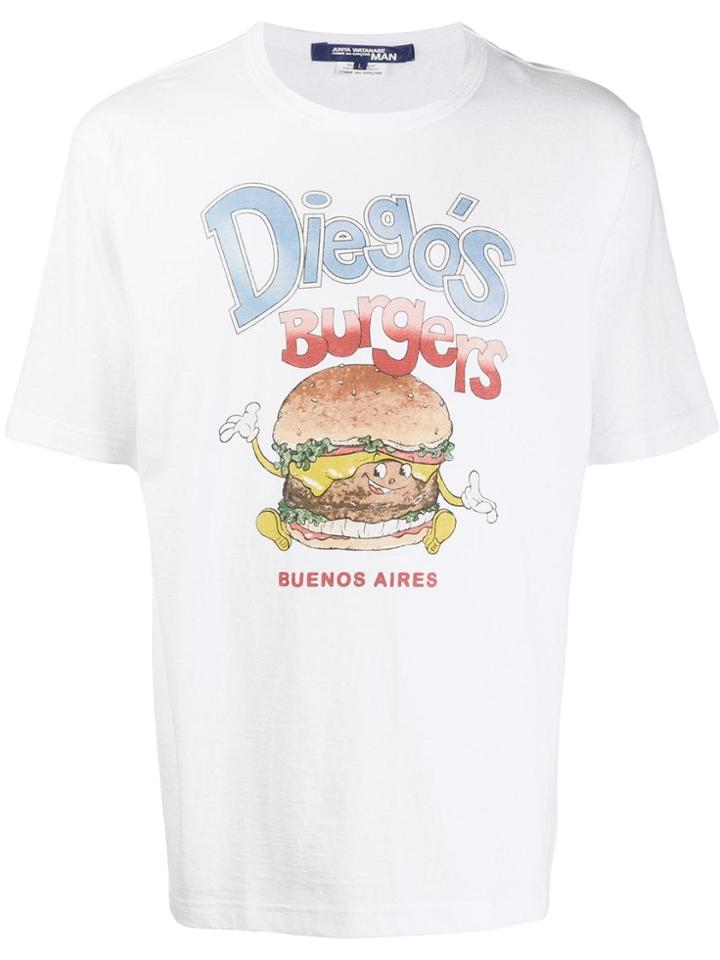 Junya Watanabe Man Diegos Burgers Print T-shirt - White