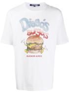 Junya Watanabe Man Diegos Burgers Print T-shirt - White