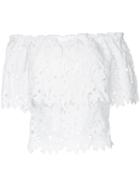 Bambah - Lace Off Shoulder Top - Women - Cotton - 10, White, Cotton