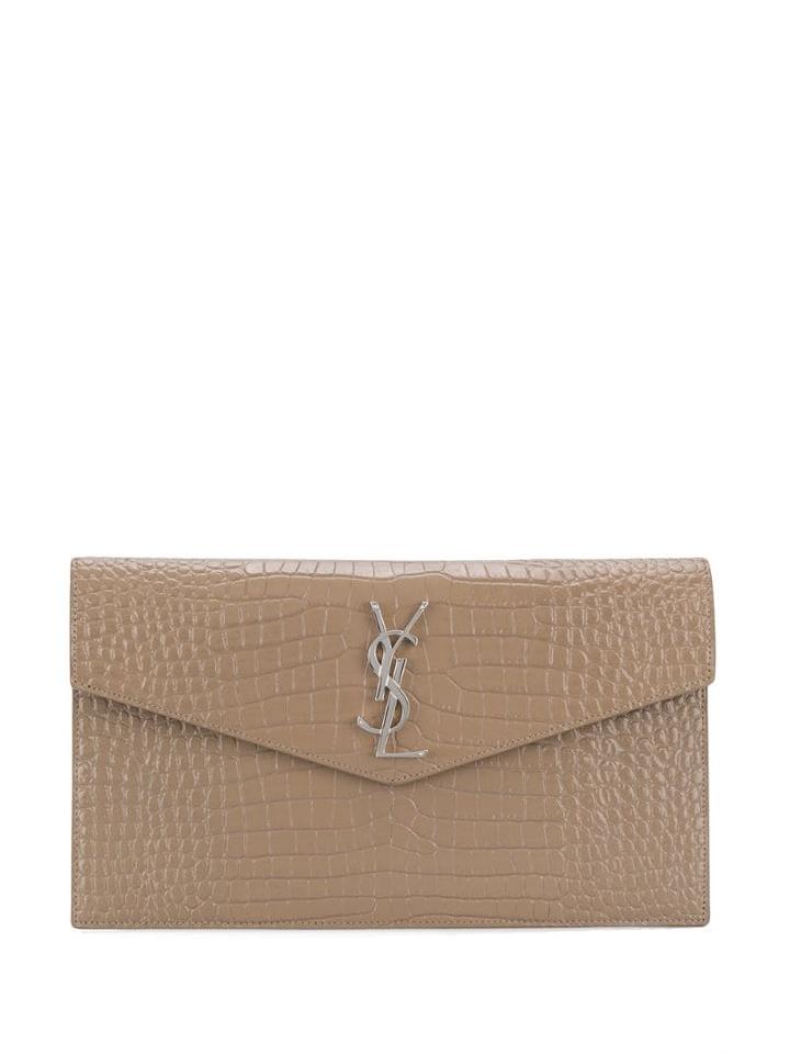 Saint Laurent Envelope Clutch - Neutrals