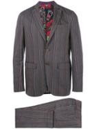 Etro Striped Two-piece Suit, Men's, Size: 52, Pink/purple, Wool/cotton/silk/polyester